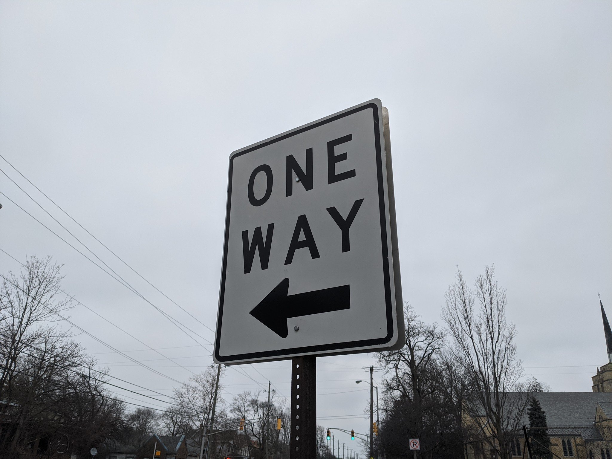 One Way sign shot on the Pixel 4