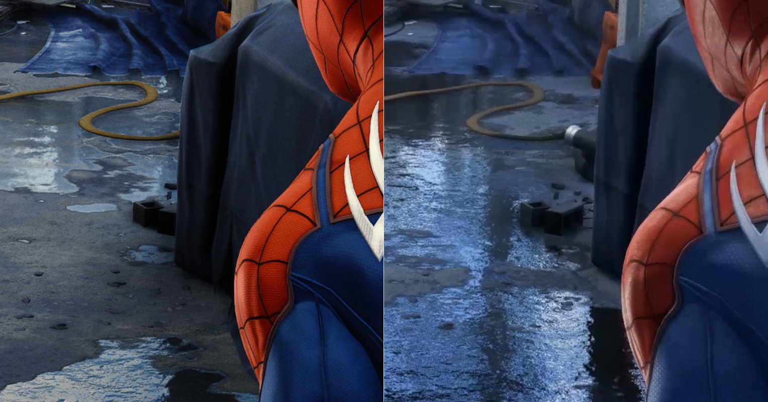 Spider-Man puddlegate comparison