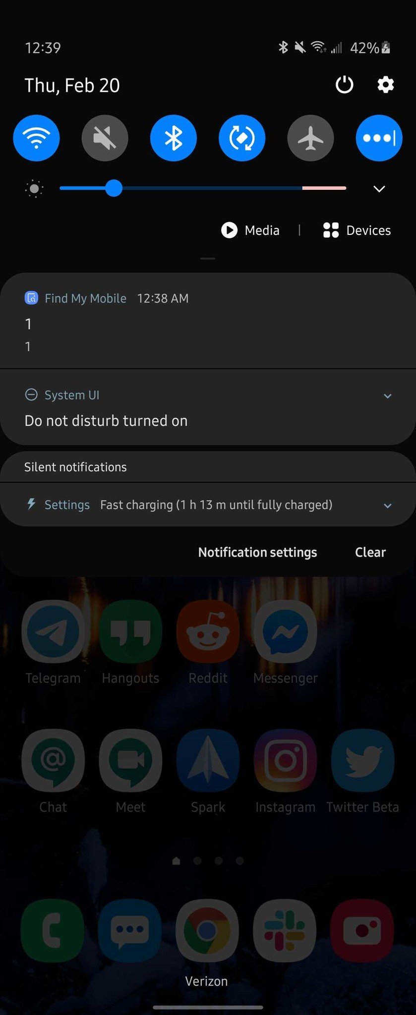 Galaxy Z Flip Find My Mobile Push Notification