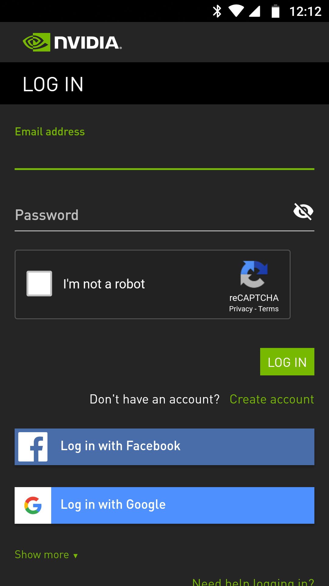 Geforce Now Login Page Android