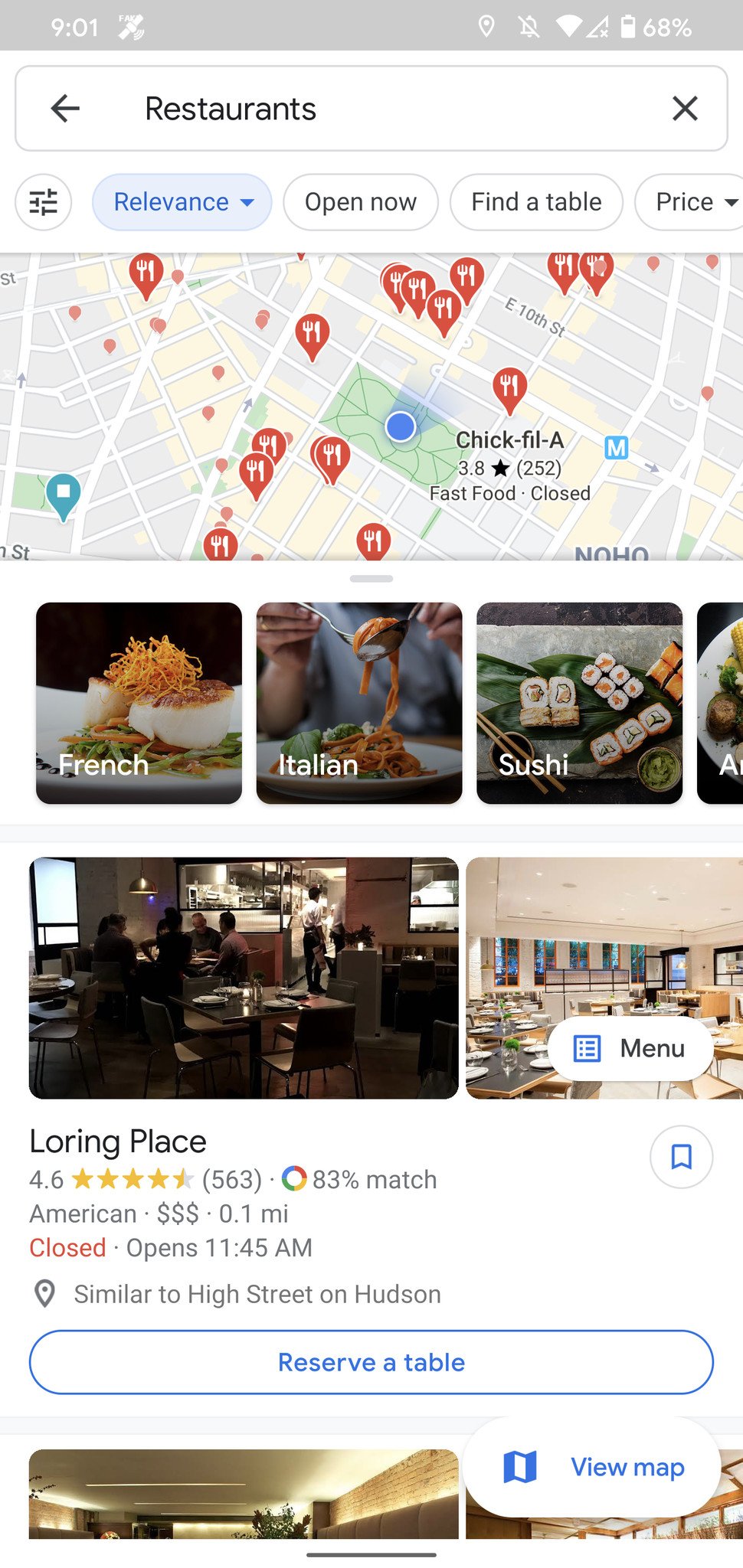 Google Maps Restaurant Recommendations