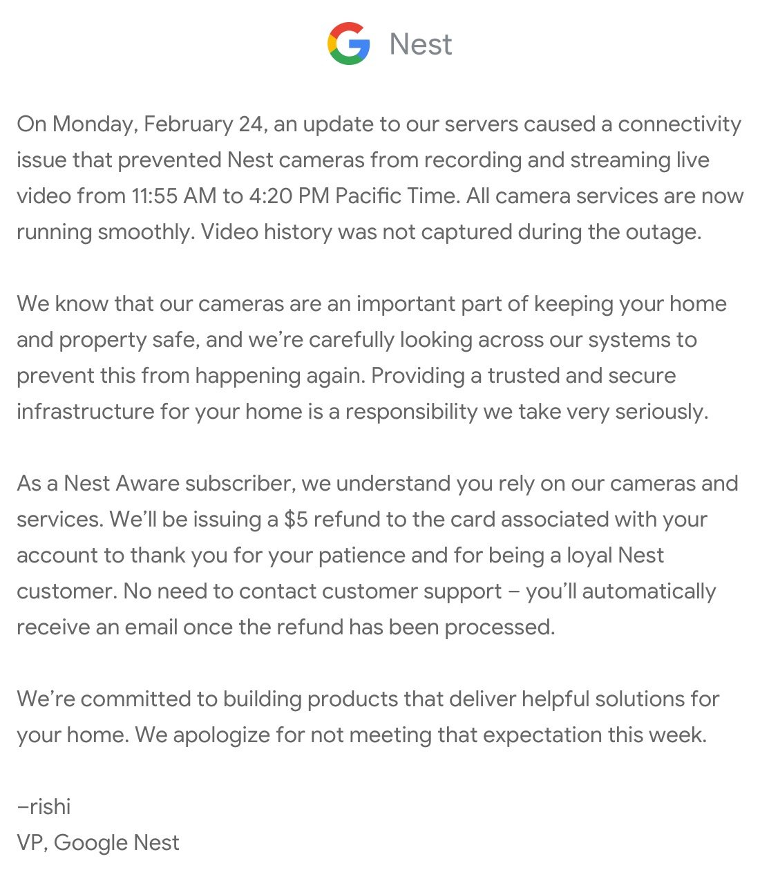 Nest Outage Refund Droid Life