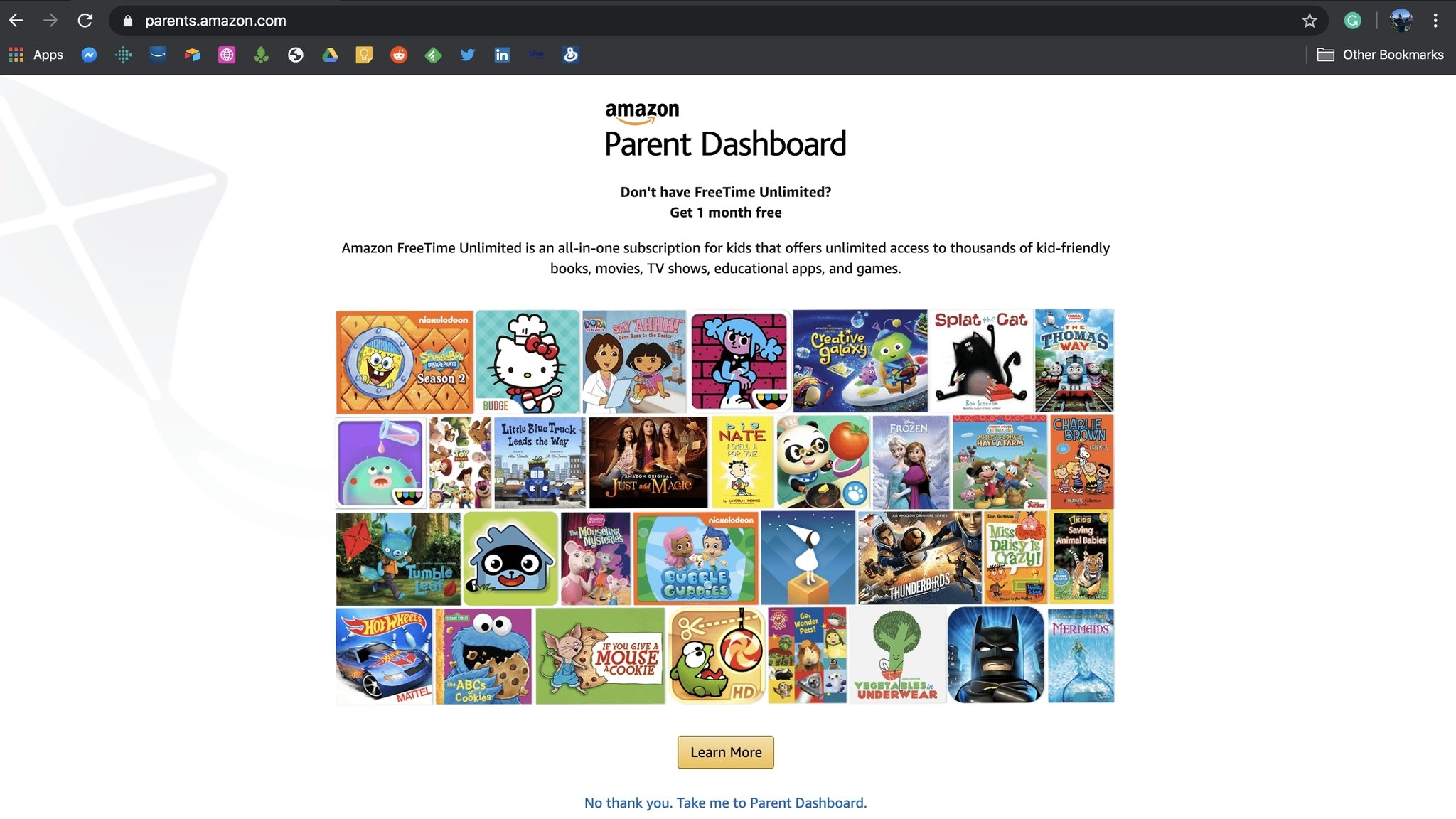 Amazon Parent Dashboard 1