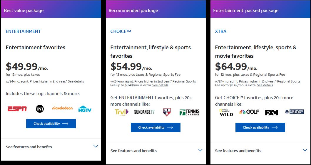 AT&T TV Packages