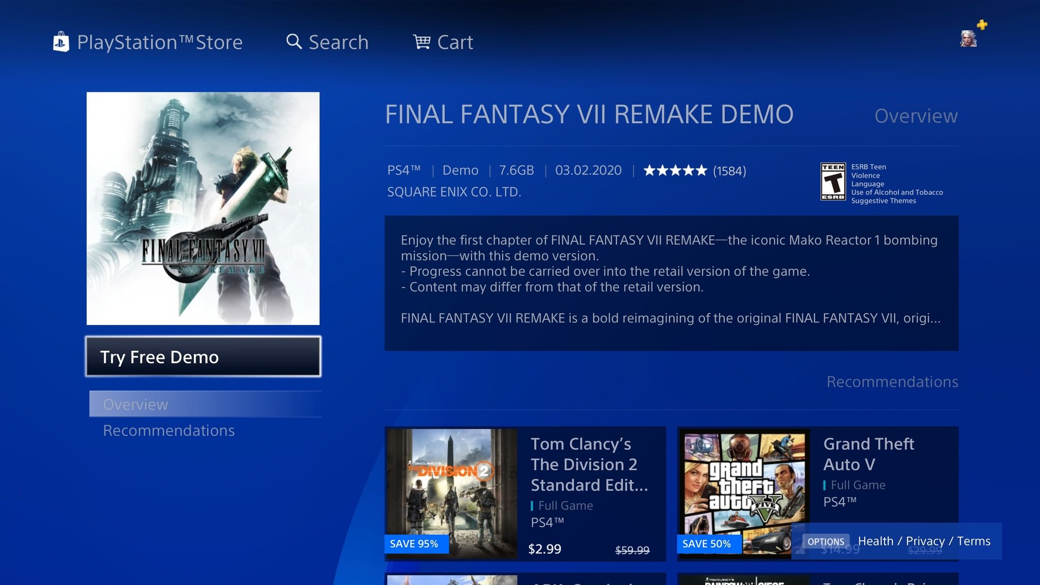 Final Fantasy 7 Demo Ps Store Download