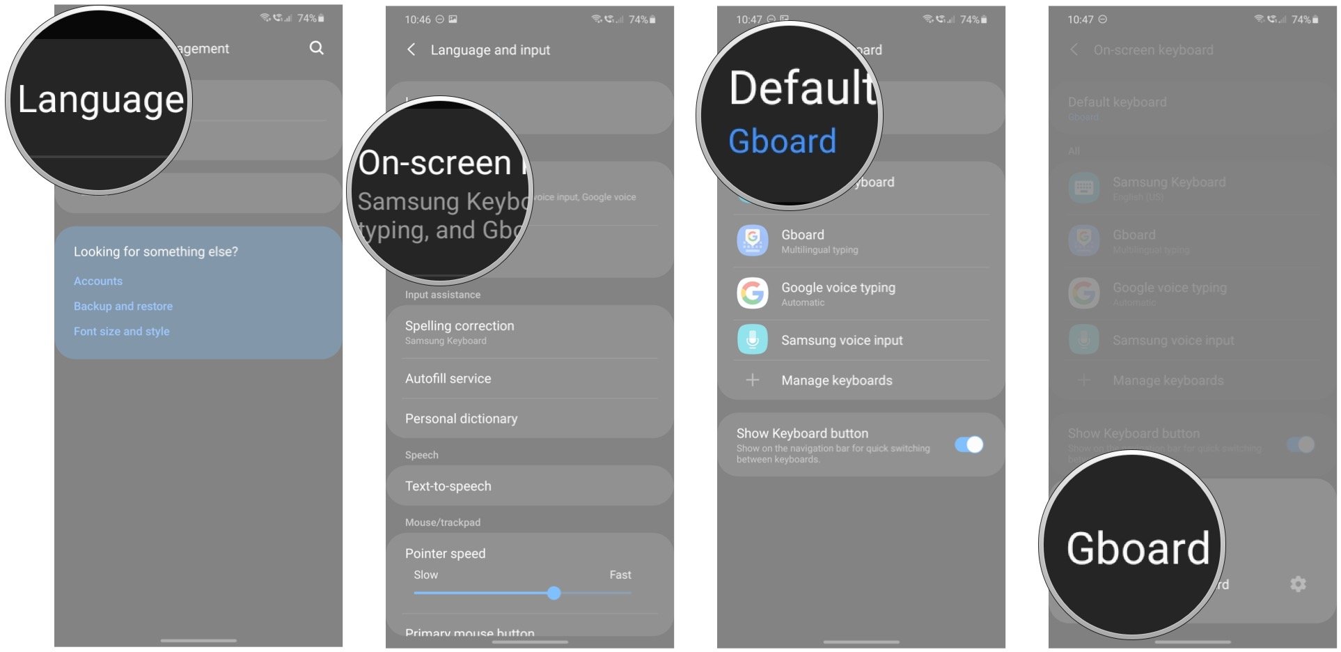 How to change the Galaxy S20 default keyboard