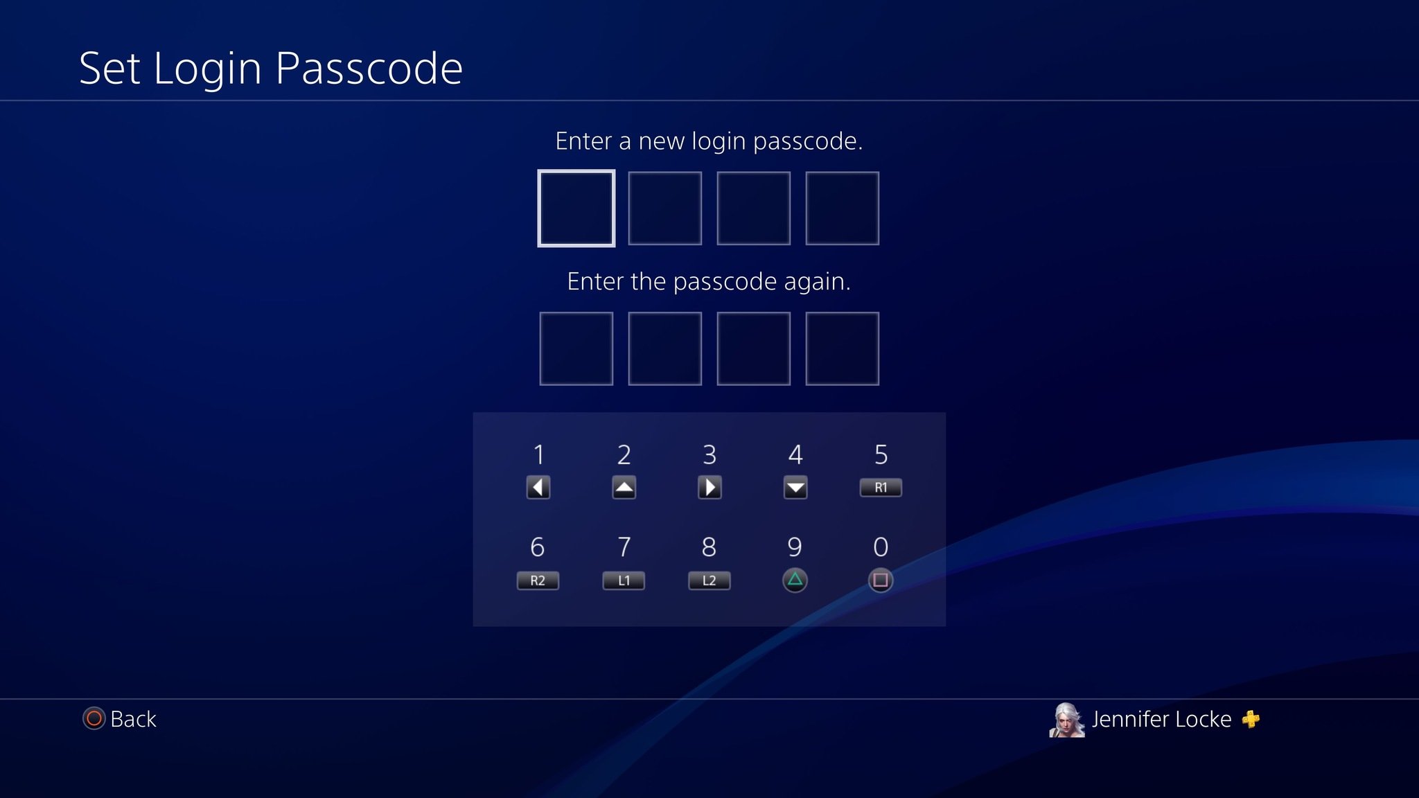 New Passcode PS4