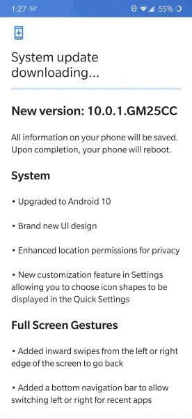 Oneplus 7 Pro 5g Android 10 Update