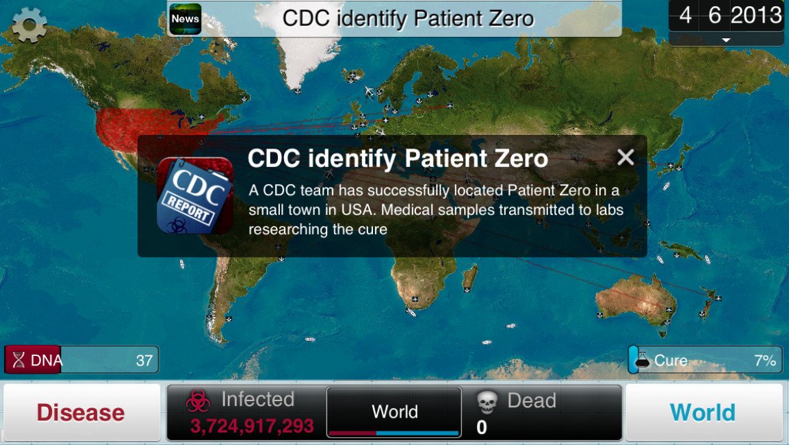 Plague Inc CDC Screen
