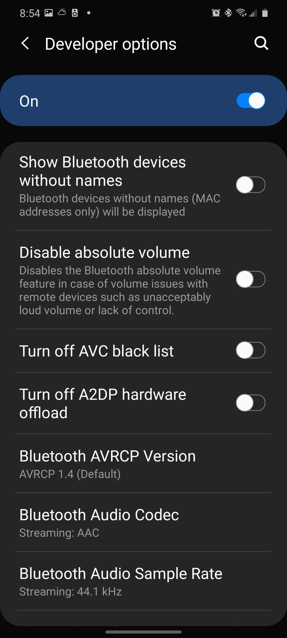 Toggle Disable absolute volume