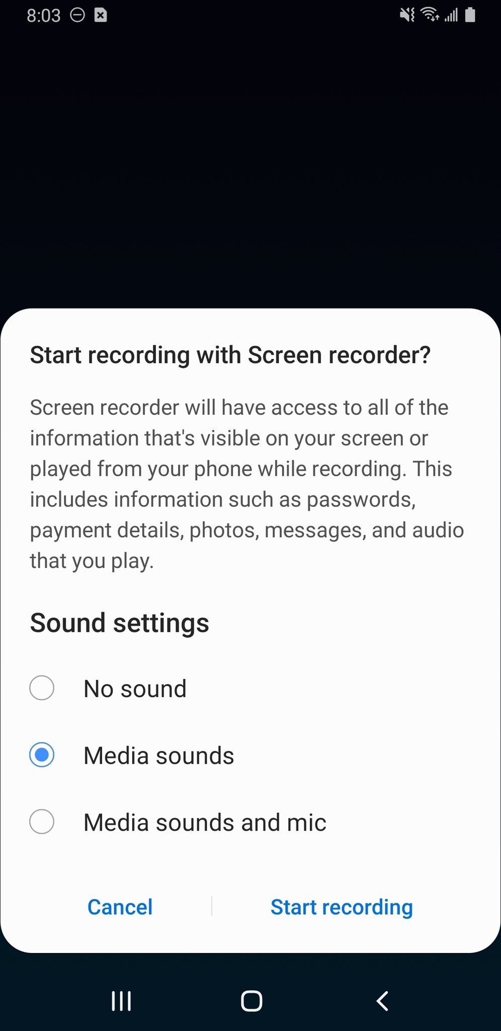 S20 Screen Record Step 6