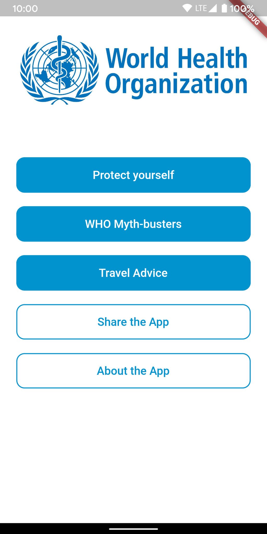 Early prototypes of the World Health Organization Myhealth app