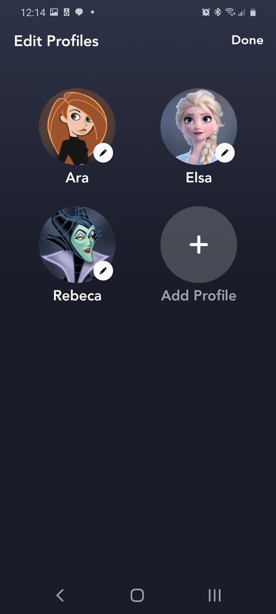Tap the profile you want to edit