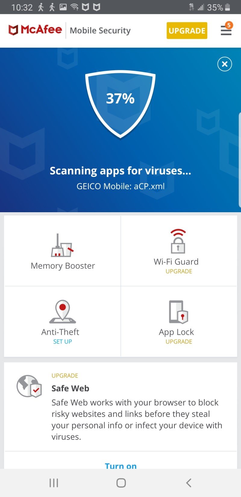 Mcafee Mobile Antivirus Screenshot Edited