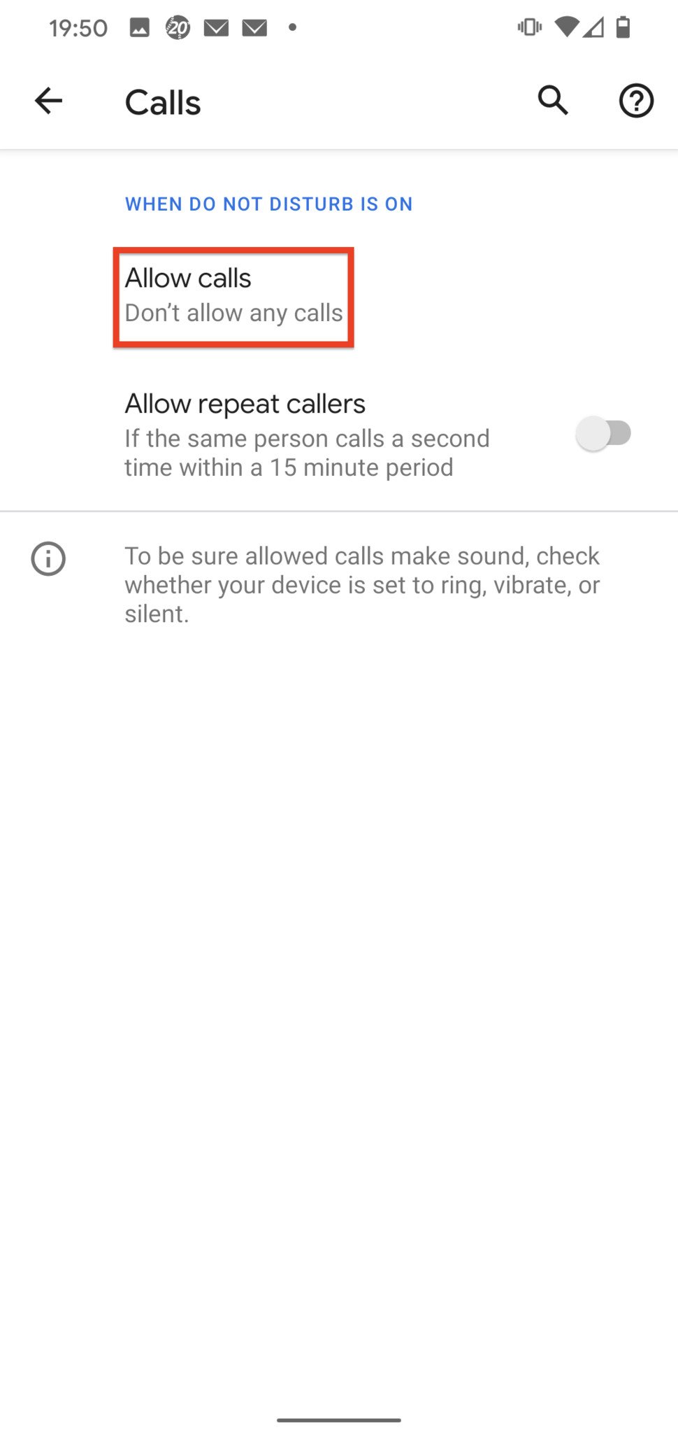 Allow Call DND Settings