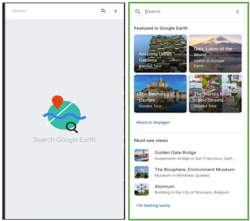Google Earth's new search on mobile