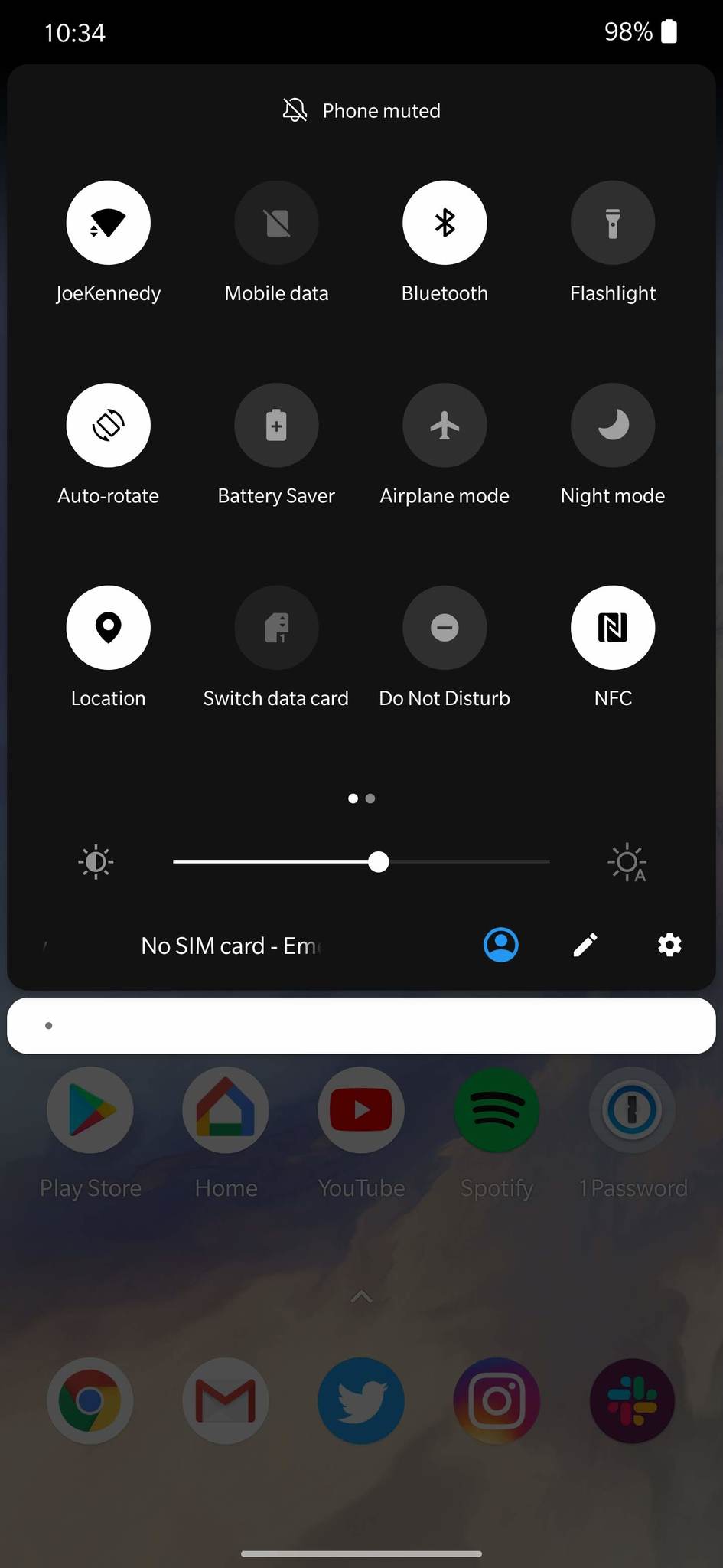 OxygenOS quick settings