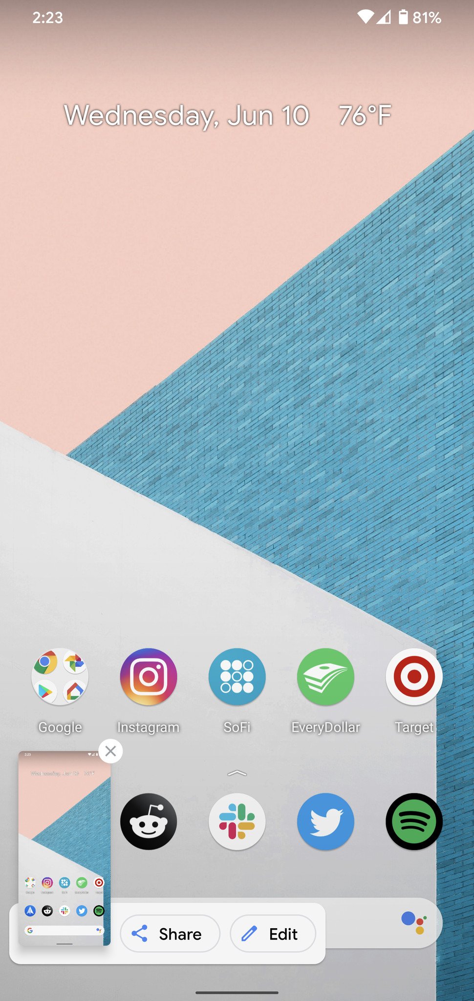 Android 11 screenshot UI