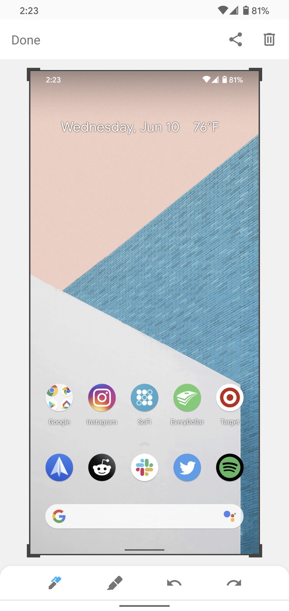 Android 11 screenshot UI