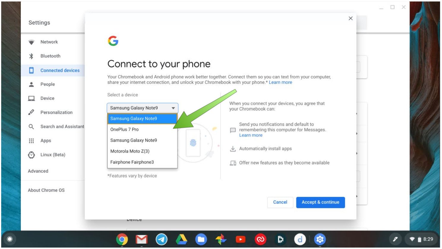Connect Chromebook Android 4