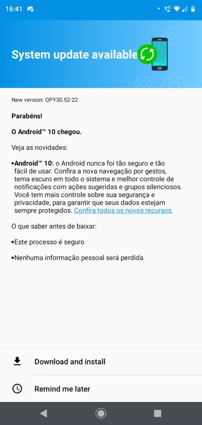 Moto G7 Play Android 10 Update