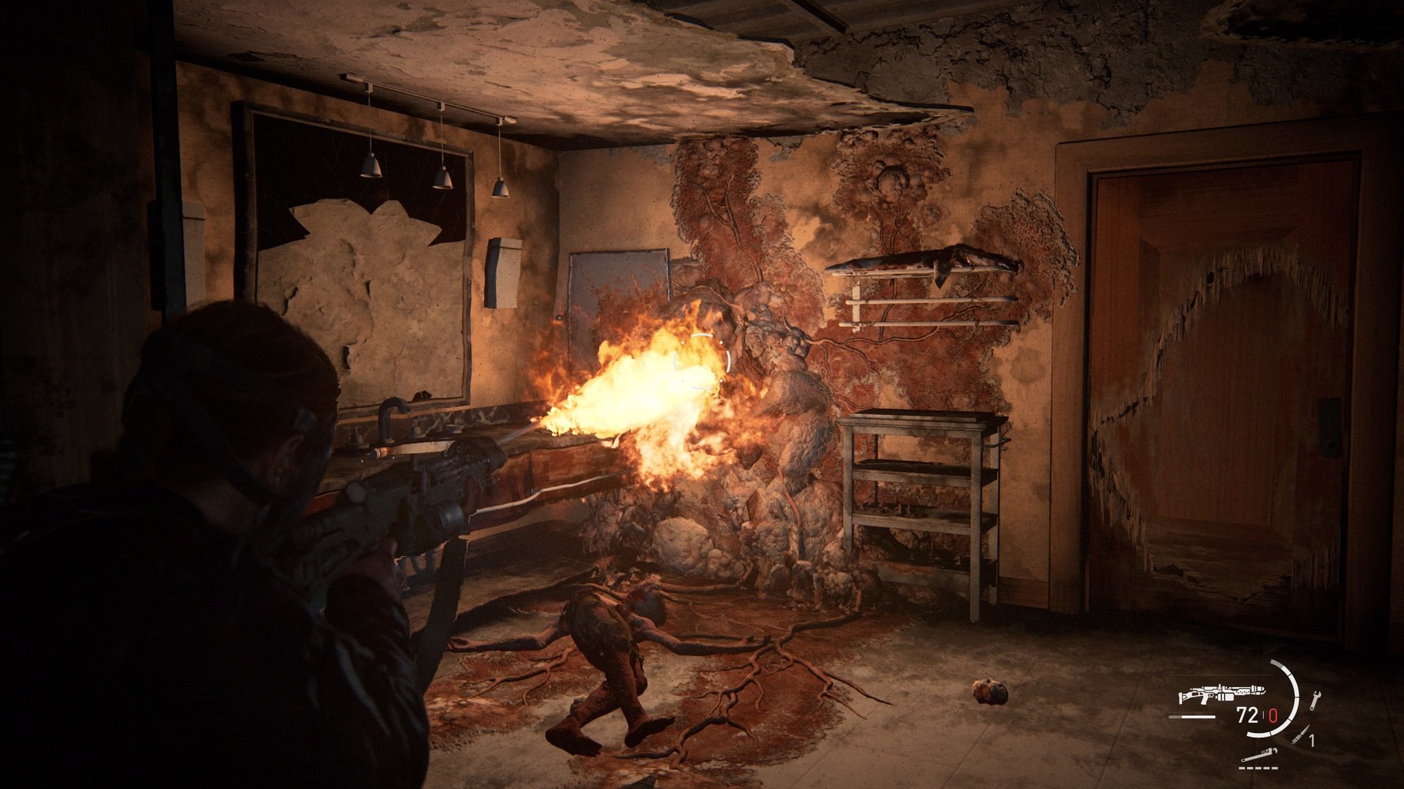 The Last Of Us Part Ii Flamethrower In Action