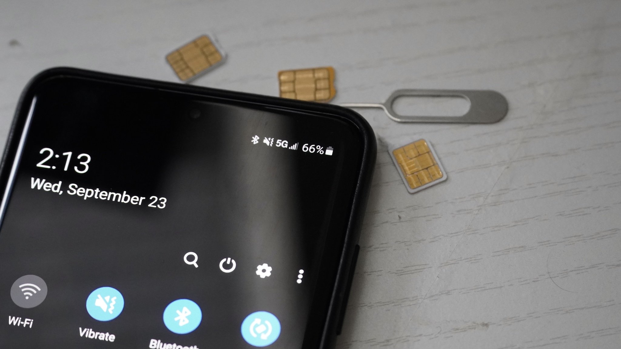Rede Galaxy S20 + 5G com cartões SIM