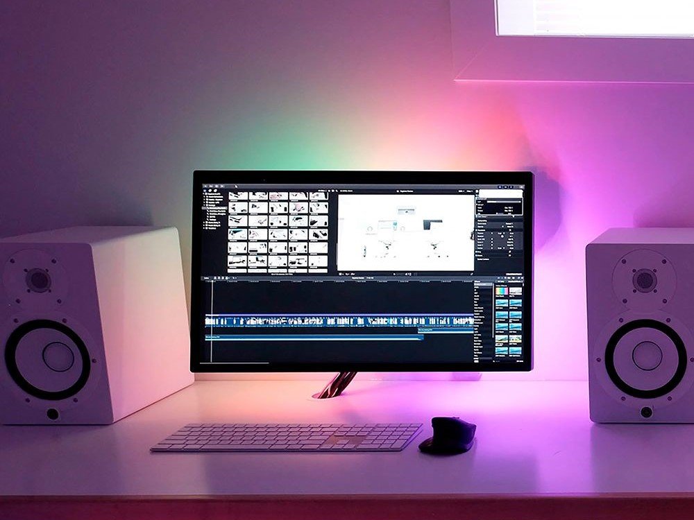 LiFX Z LED strip on a monitor