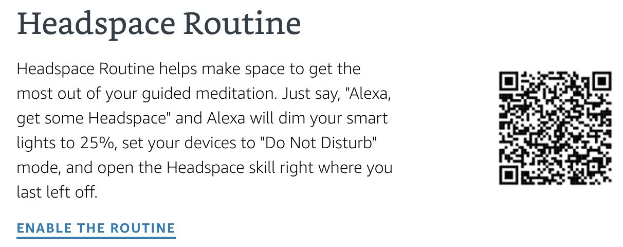 Alexa Routine - headspace