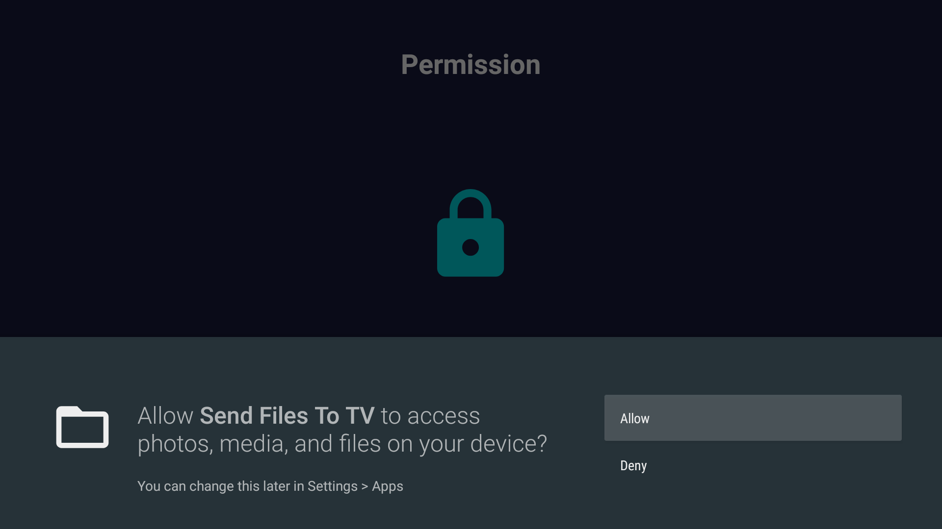 Send files to TV app