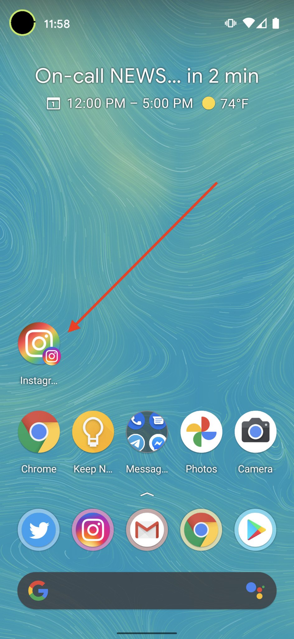 Custom Instagram icon on Android 7