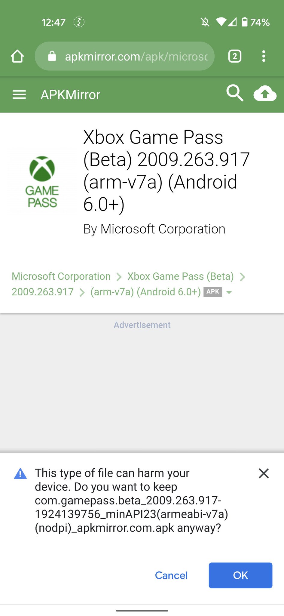 Xbox Game Pass APK file