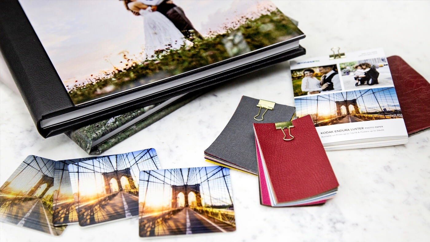 An array of Printique products, including a photo book