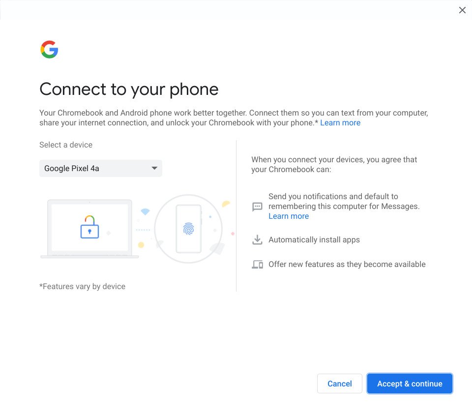 Link your phone to your Chromebook
