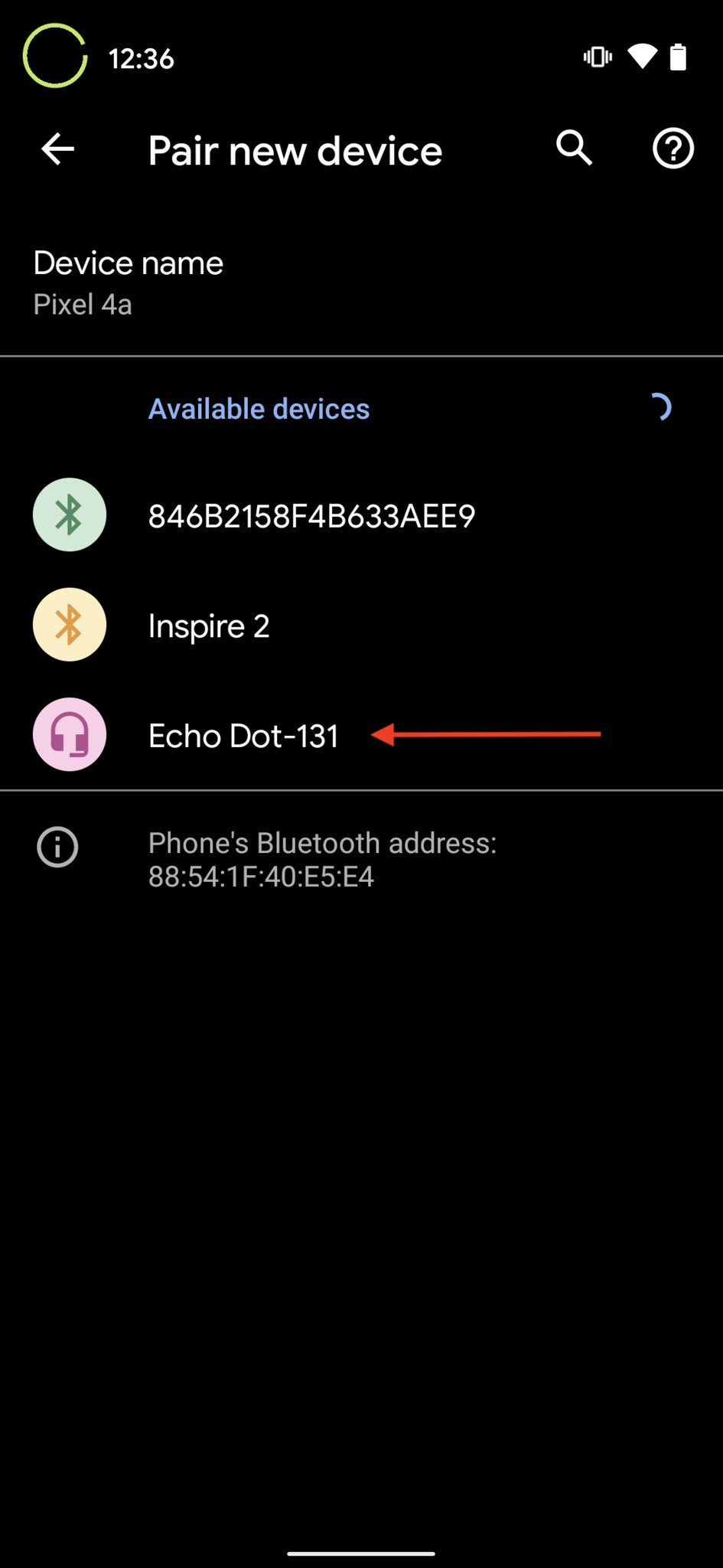 Emparejar Echo Bluetooth Phone Paso 3