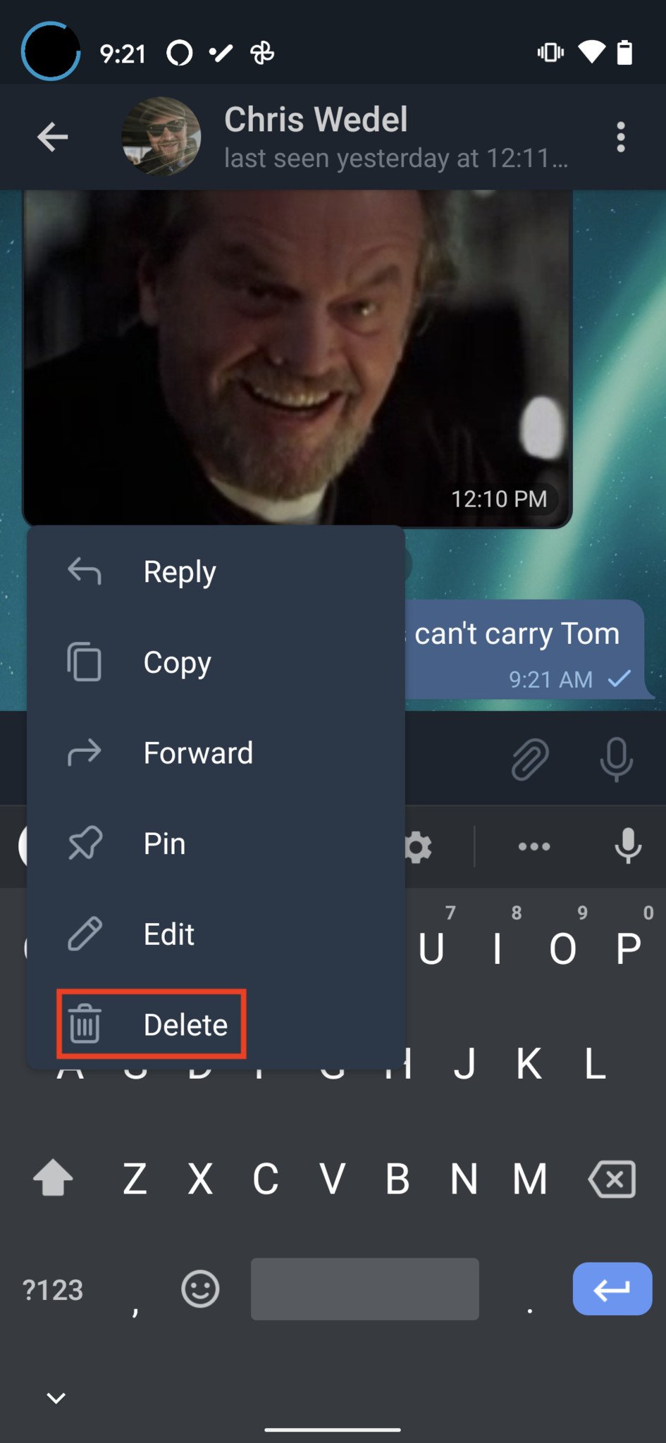 How To Delete Sent Telegram Message