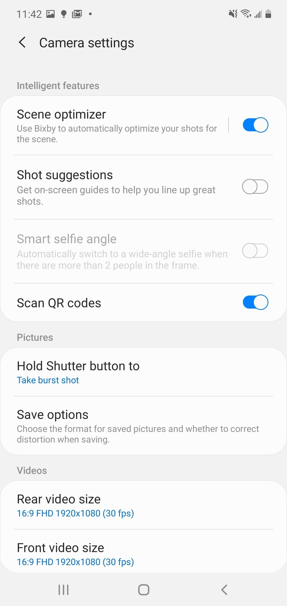 Samsung Camera App Settings Step 1