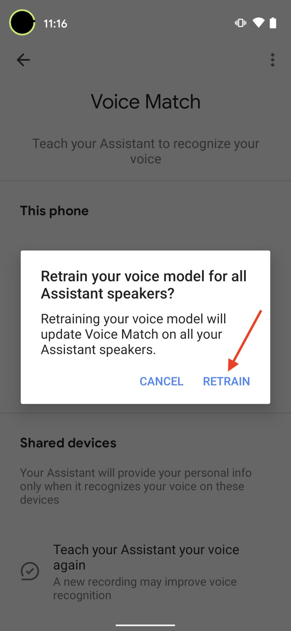 Set Up Google Assistant Voice Match Step 9