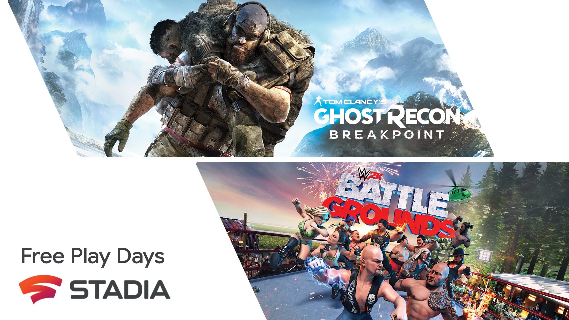 Stadia Ghost Recon Breakpoint Wwe 2k Battlegrounds Free Play Days