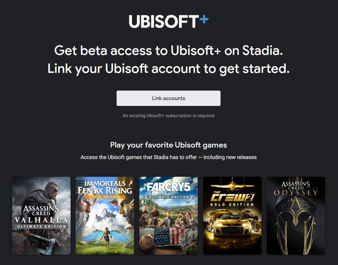 Ubisoft Stadia Link Accounts