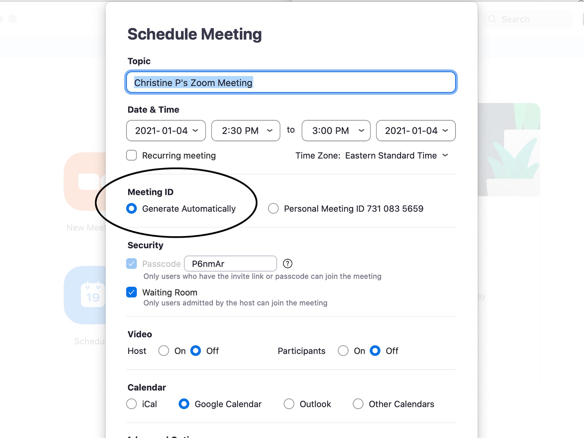 Zoom Meeting Generate Id Automatically