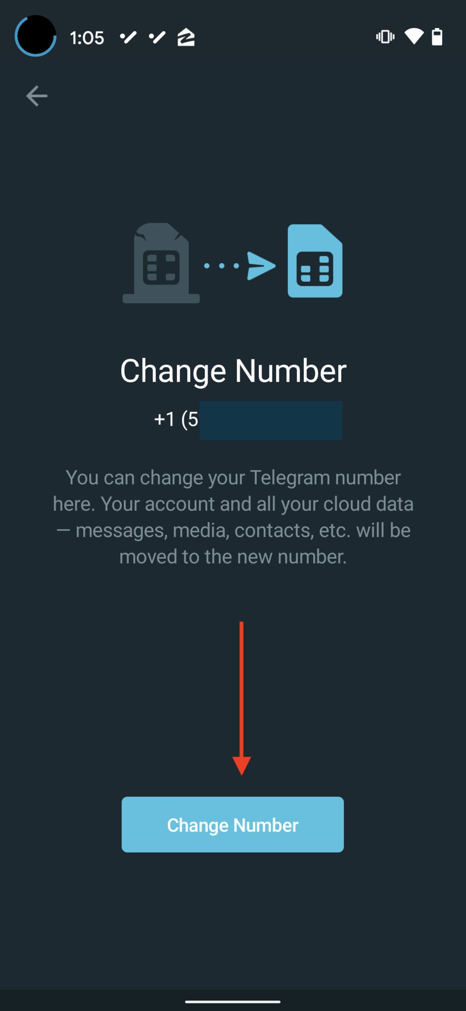 Change Telegram Phone Number Step 4