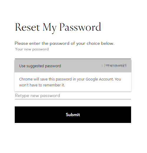 Chrome Password Suggest