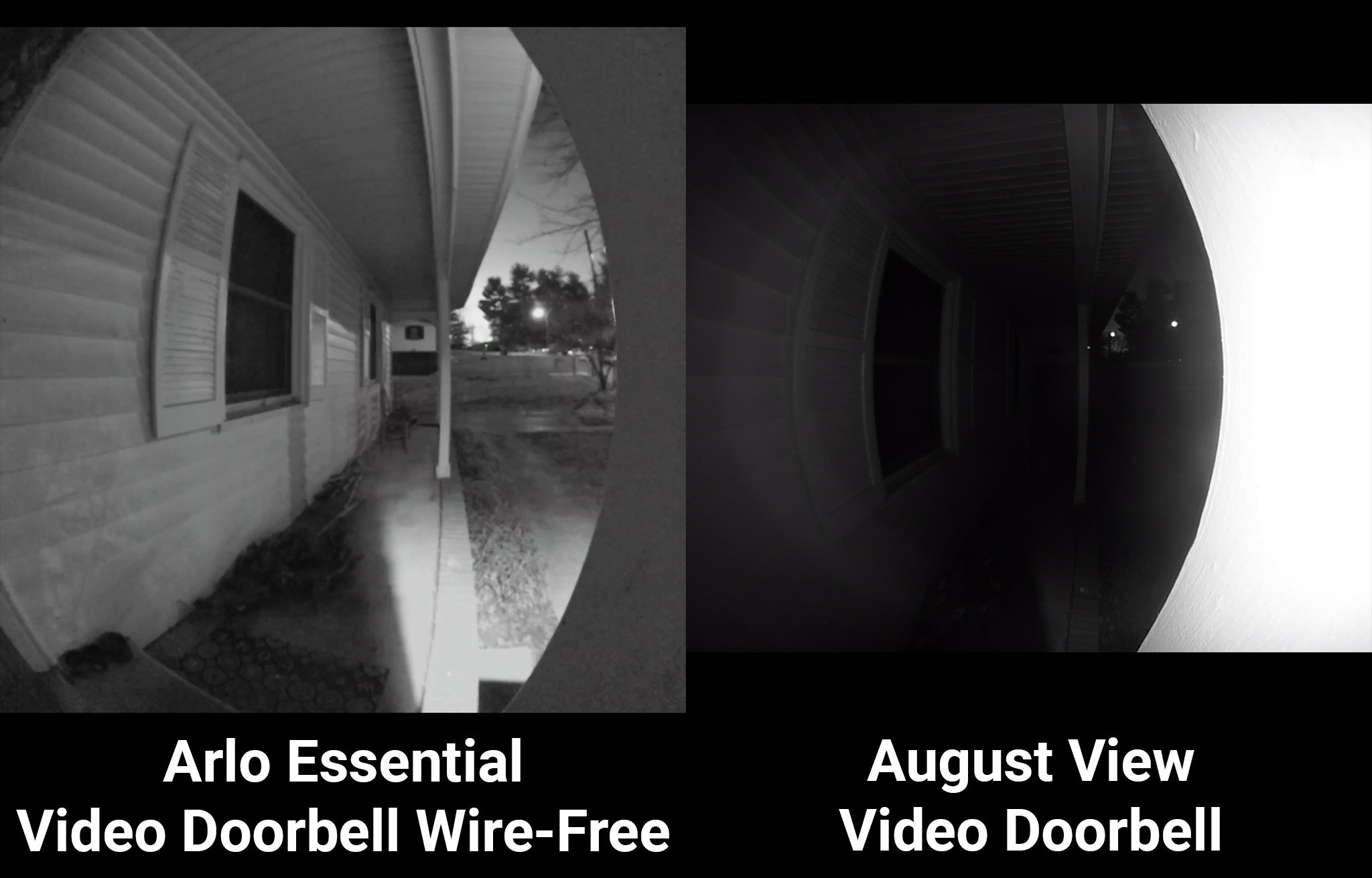 Arlo Essential Wire Free Video Doorbell Night Vision Comparison August View