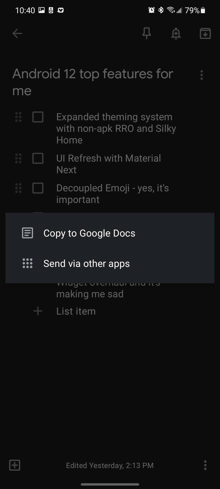 Exportando anotações do Google Keep para o Documentos