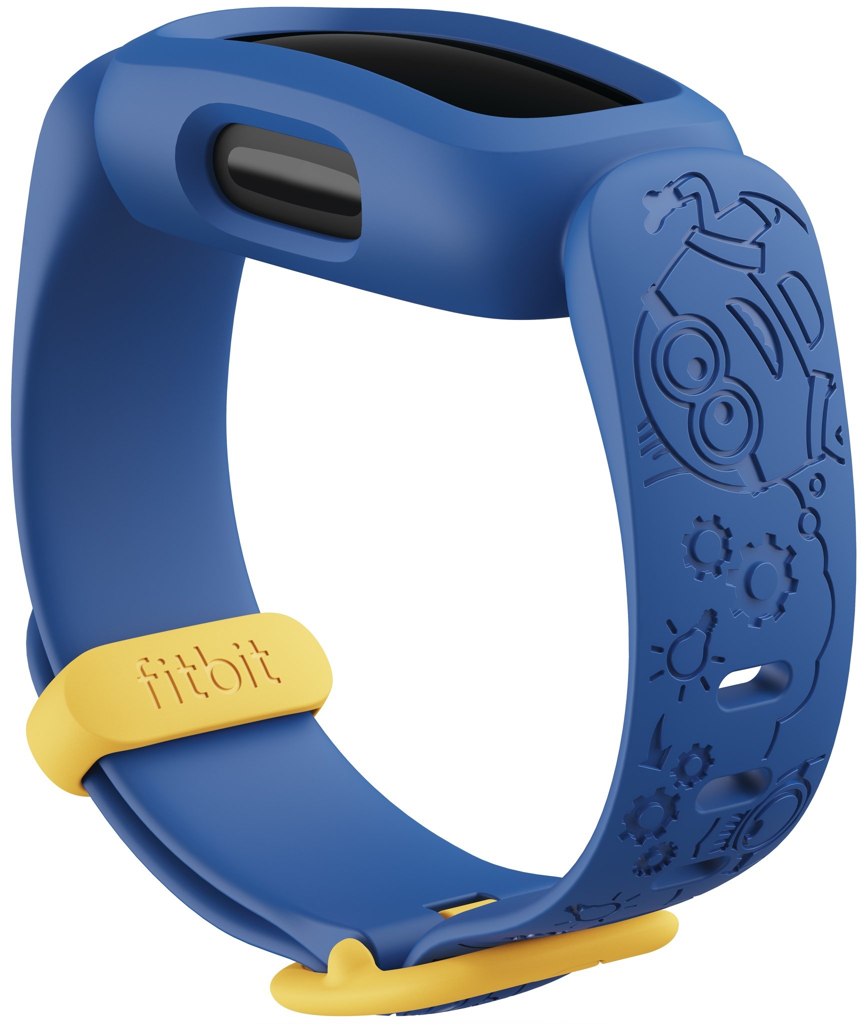 Product render of Fitbit Proxima Kids, dramatic view, in Despicable Blue.