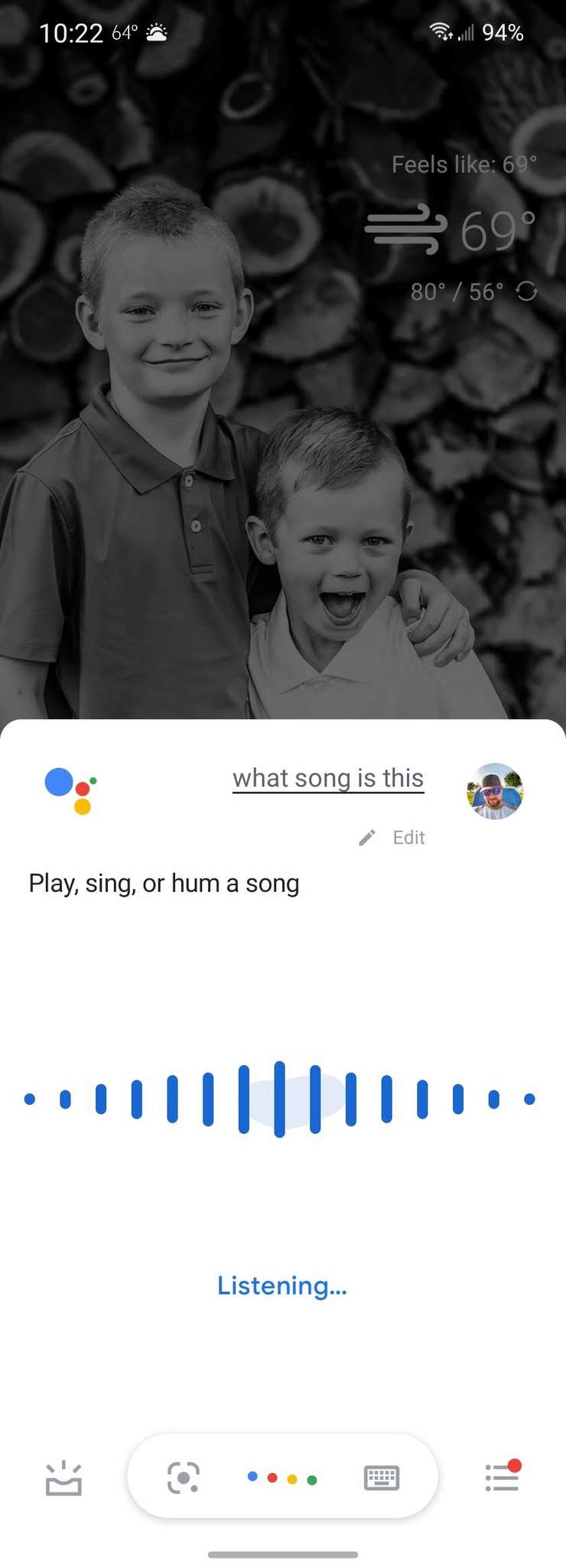 Captura de tela do Google Assistant Music