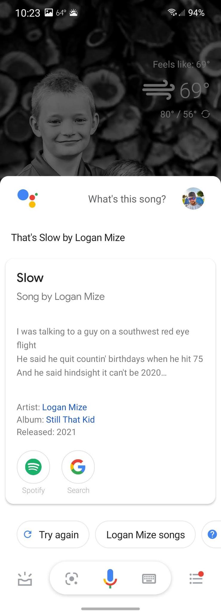 Google Assistant Music Screenshot