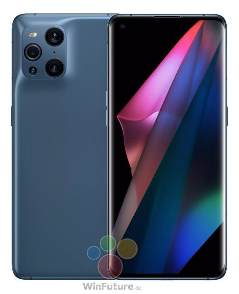 Oppo Find X3 Pro Blue Front Back
