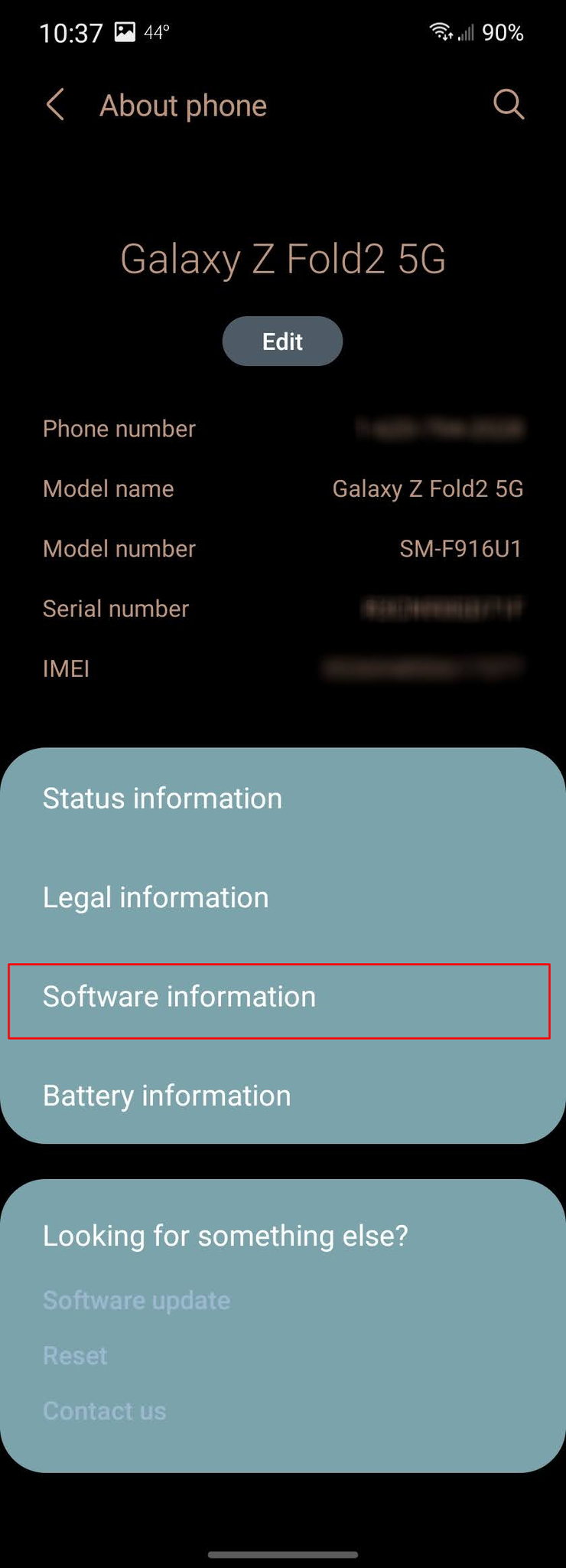 Samsung Settings Screenshot